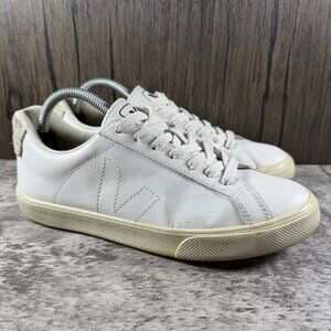 Veja Shoes Womens 5 White Leather Esplar Low Top Lace Up Classic Comfort Sneaker